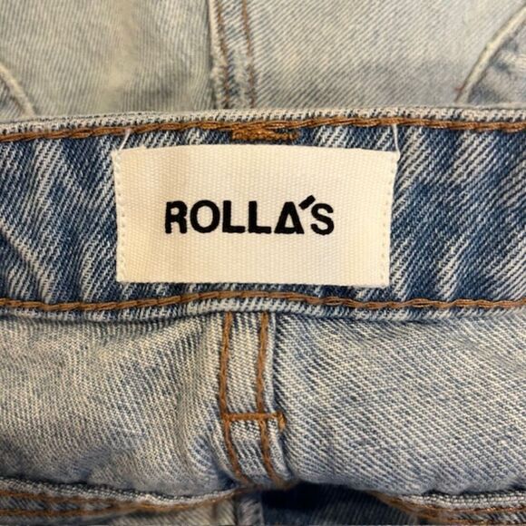 NWT Rolla's Dusters High Rise Slim Short Shorts Blue Denim Distressed Size 27 - Picture 7 of 12
